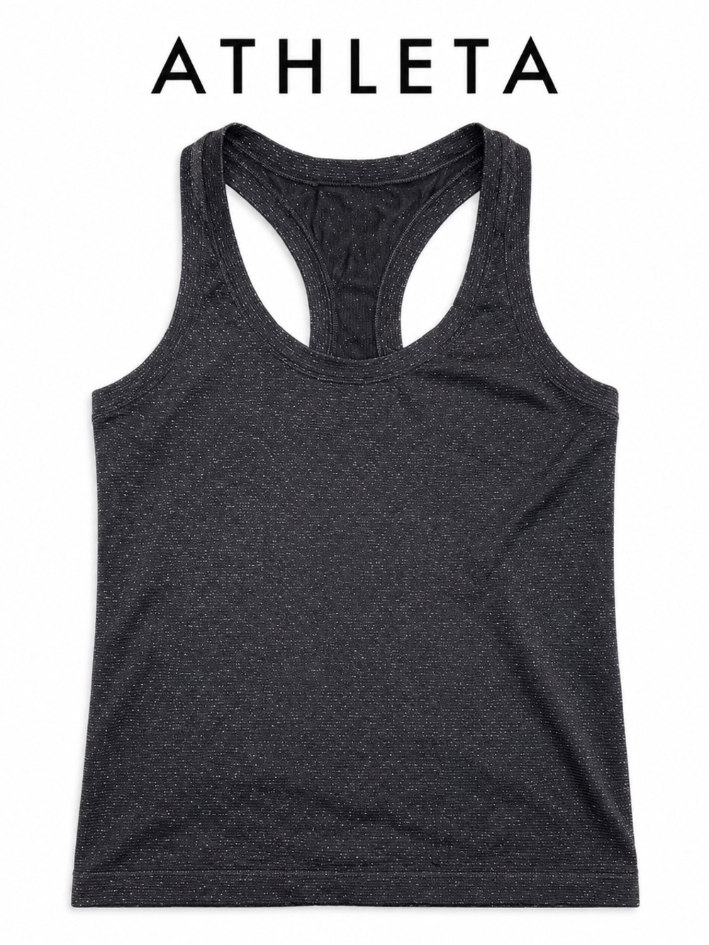 Athleta Speedlight Glow Black Shimmer Racerback Tank Medium